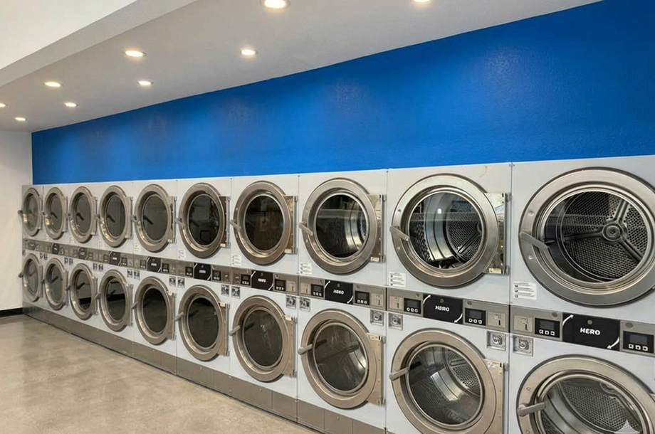 Bright and clean laundry space